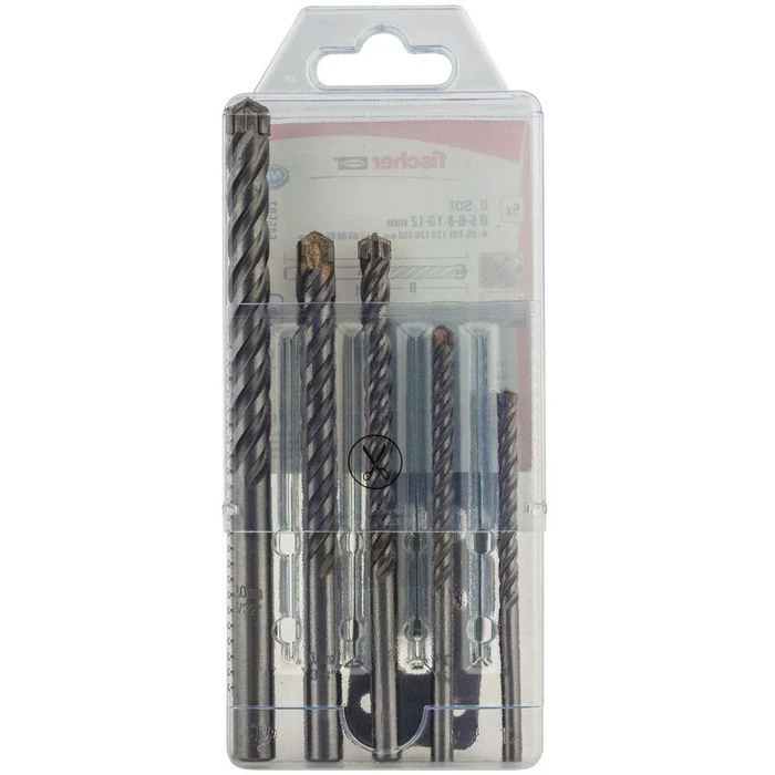 Fischer Bohrer D-SDX, 545507, 5-teiliges Set, 5-12mm, Steinbohrer 2 Fischer Bohrer D-SDX, 545507, 5-teiliges Set, 5-12mm, Steinbohrer – Bild 2