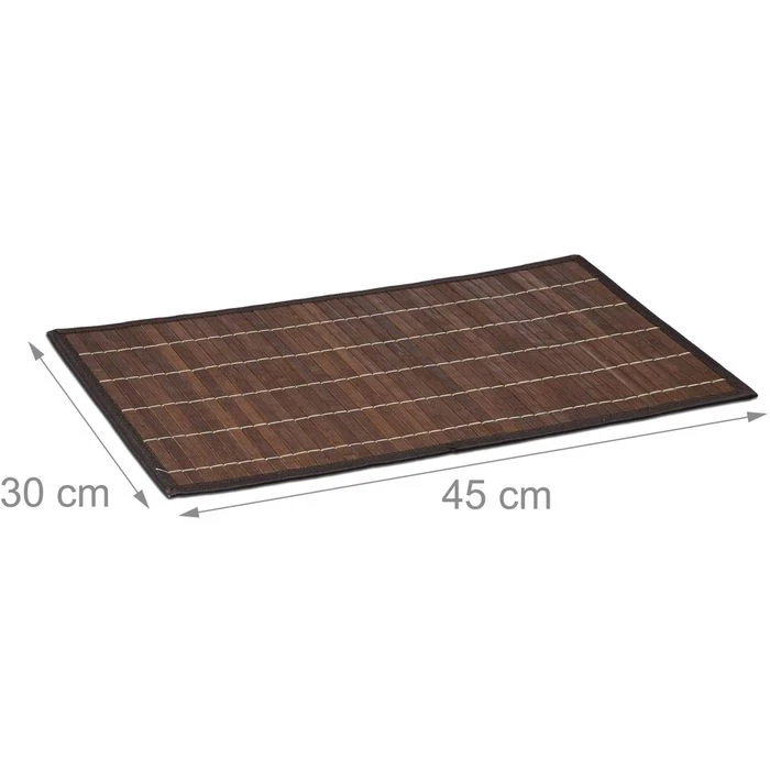 Relaxdays Platzset 10020505, Abwischbar, Bambus, 45 X 30 Cm, Braun, 6 Stück 2 Relaxdays Platzset 10020505, Abwischbar, Bambus, 45 X 30 Cm, Braun, 6 Stück – Bild 2