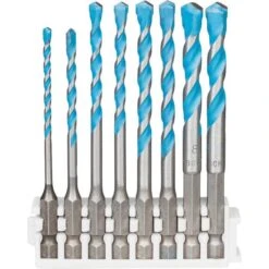 Bosch Bohrer HEX-9 MultiConstruction Pick & Click, 8-teiliges Set, 3-8mm, Beton, Fliesen, Stahl, Holz