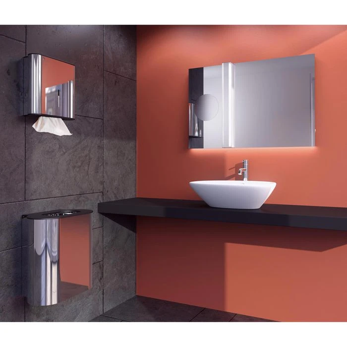 Emco Handtuchspender System 2, Metall, 500 Falthandtücher, Chrom 2 Emco Handtuchspender System 2, Metall, 500 Falthandtücher, Chrom – Bild 2