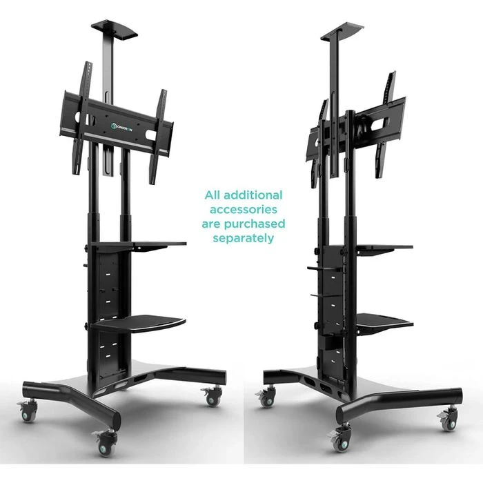 Onkron TV-Ständer TS1881-BLK, Schwarz, TV-Standfuß,55-80 Zoll, Mit Zwischenboden & Rollen 2 Onkron TV-Ständer TS1881-BLK, Schwarz, TV-Standfuß,55-80 Zoll, Mit Zwischenboden & Rollen – Bild 2