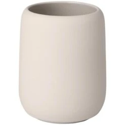 Blomus Zahnputzbecher Sono 69057, Keramik / Silikon, Stehend, Moonbeam