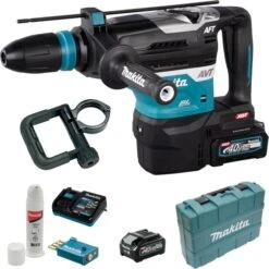 Makita Bohrhammer HR005GM202 XGT, SDS Max, 40V/4Ah, Mit 2 Akkus, Lader, Koffer & Bluetooth