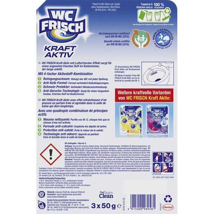 WC-Frisch WC-Duftspüler Kraft Aktiv Hawaii, Lufterfrischer Effekt, Im Korb, 3 Stück 3 WC-Frisch WC-Duftspüler Kraft Aktiv Hawaii, Lufterfrischer Effekt, Im Korb, 3 Stück – Bild 3