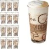 Van-Well Kaffeegläser Coffee Dekor, Latte Macchiato Gläser, 390ml, 12 Stück