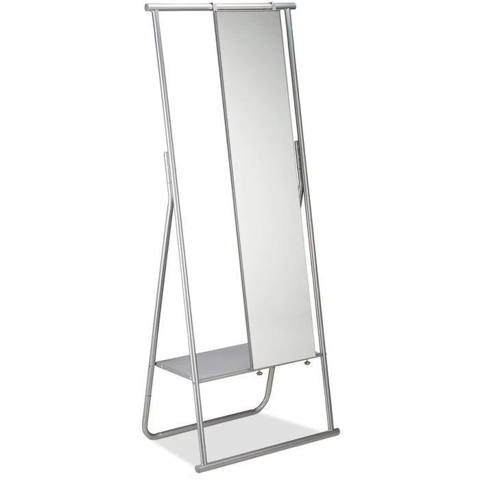 Relaxdays Garderobenständer 10022580, Mit Ablage & Spiegel, Metall, Silber 1 Relaxdays Garderobenständer 10022580, Mit Ablage & Spiegel, Metall, Silber