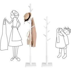 Vasagle Garderobenständer RCR010W02, Mit 8 Haken, Holz, Weiß -Angebote HausGlanz Store d5eebdbd75a3e2cb3891d6a50b36fcbe47fbfe92 garderobenstaender vasagle rcr010w02