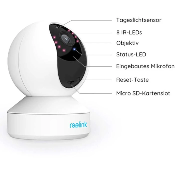Reolink IP-Kamera T1 Pro WLAN, 4MP, Neigen Schwenken, Sirene, Inkl 64GB MicroSD 2 Reolink IP-Kamera T1 Pro WLAN, 4MP, Neigen Schwenken, Sirene, Inkl 64GB MicroSD – Bild 2