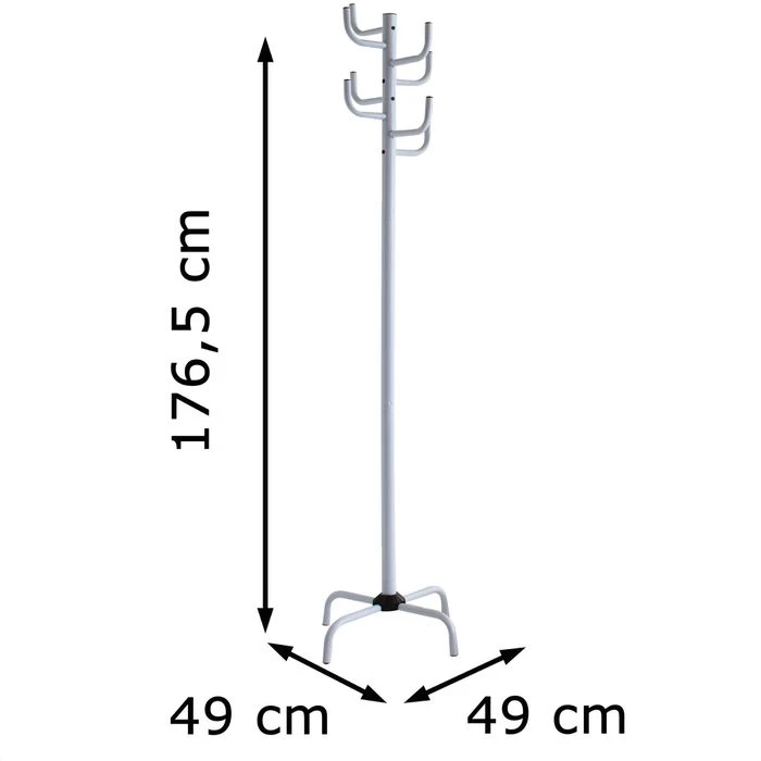 Idimex Garderobenständer Kaktus, 18200, Mit 8 Haken, Metall, Weiß 2 Idimex Garderobenständer Kaktus, 18200, Mit 8 Haken, Metall, Weiß – Bild 2