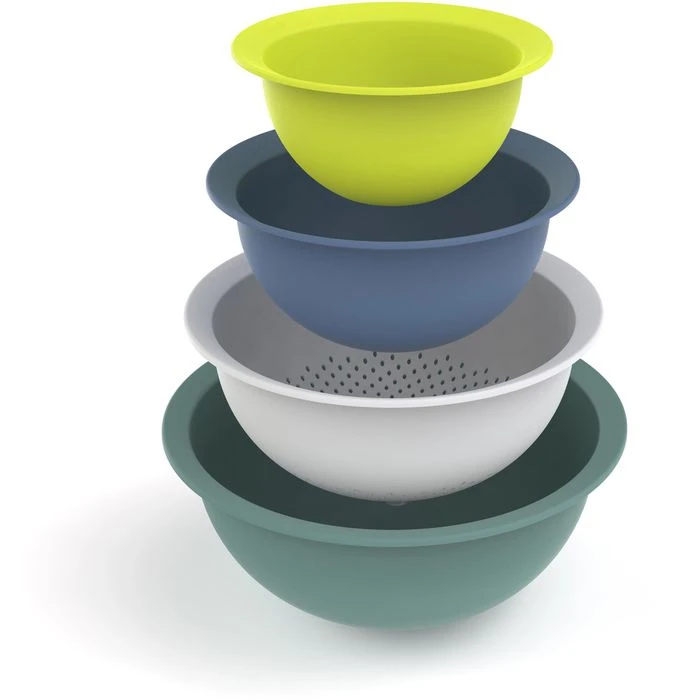 Rotho Schüssel Caruba 1161799995, 4-teiliges Set, Kunststoff, 4-farbig, 3 Schüsseln Mit Küchensieb 1 Rotho Schüssel Caruba 1161799995, 4-teiliges Set, Kunststoff, 4-farbig, 3 Schüsseln Mit Küchensieb
