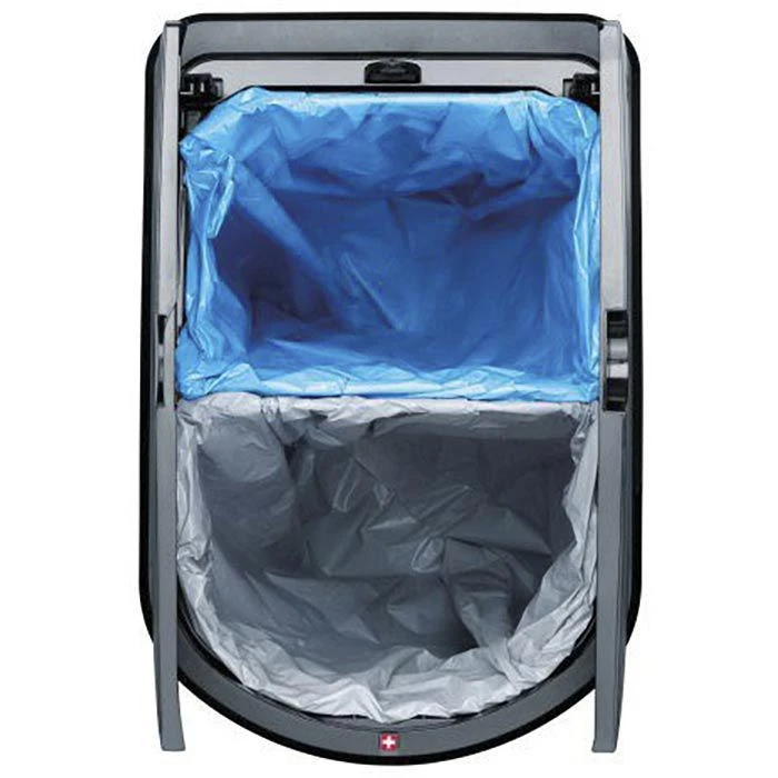 Rotho Mülleimer Paso Duo 1166510264 Silber, Aus Kunststoff, Geruchssicher, 2 X 25 Liter 3 Rotho Mülleimer Paso Duo 1166510264 Silber, Aus Kunststoff, Geruchssicher, 2 X 25 Liter – Bild 3