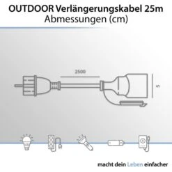 Arcas Strom-Verlängerungskabel, 25m, Schutzkontakt, Außen IP44, Schwarz -Angebote HausGlanz Store da4eef847b895cbbca8a13aca6e5163549d9973b strom verlaengerungskabel arcas