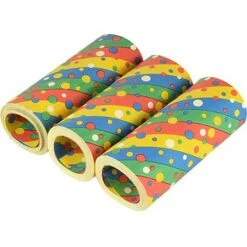Papstar Luftschlangen 18847 Confetti, Bunt, Schwer Entflammbar, Riesenluftschlange 15m, 3 Stück