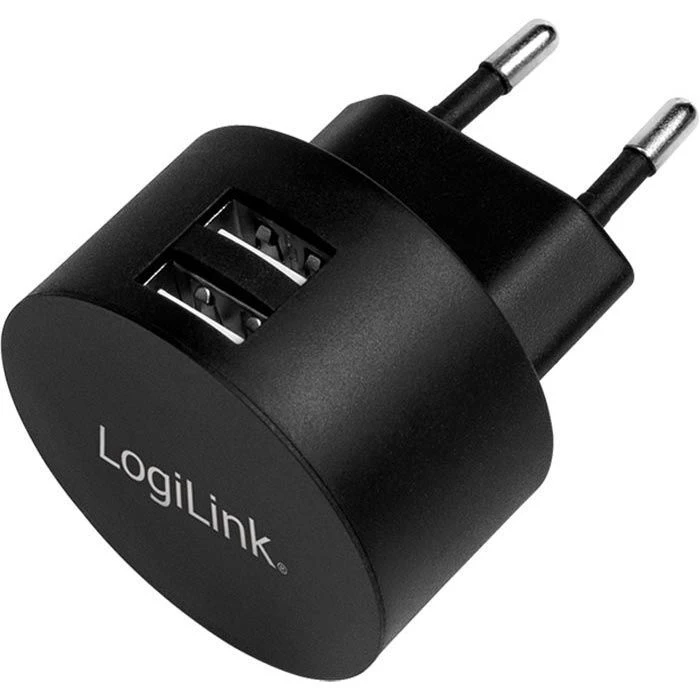 LogiLink USB-Ladegerät PA0218, 10,5W, 2,1A, Schwarz, 2x USB A, 2 Port 1 LogiLink USB-Ladegerät PA0218, 10,5W, 2,1A, Schwarz, 2x USB A, 2 Port