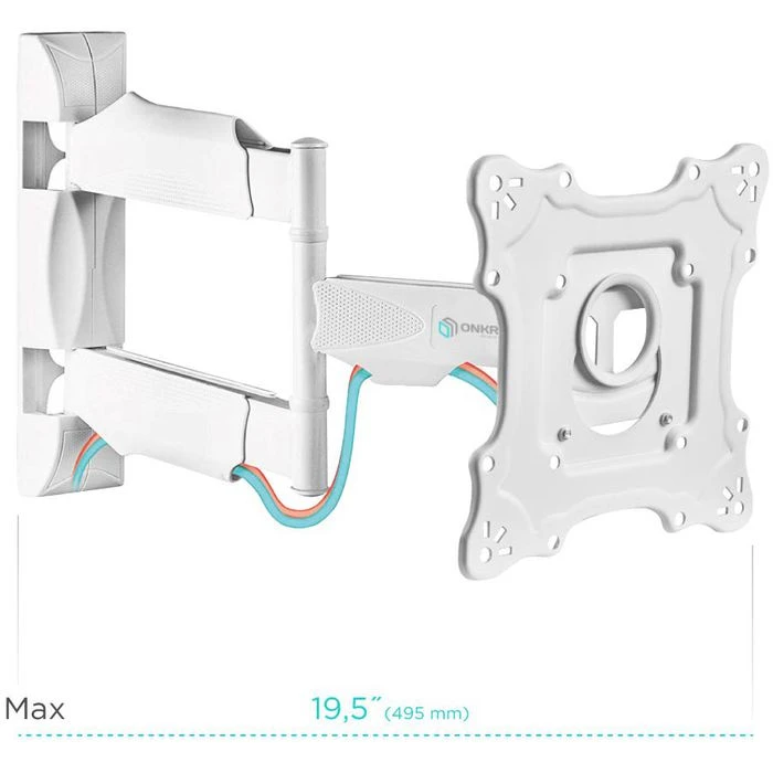 Onkron TV-Wandhalterung NP28-WHT, Weiß, Neigbar, Schwenkbar, 17-43 Zoll 3 Onkron TV-Wandhalterung NP28-WHT, Weiß, Neigbar, Schwenkbar, 17-43 Zoll – Bild 3