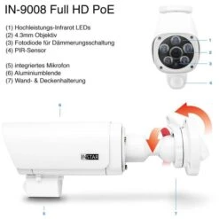 INSTAR IP-Kamera IN-9008 Outdoor Weiß, 1080p, 2 MP, Nachtsicht, PIR-Sensor, PoE -Angebote HausGlanz Store dcd1564bbe387790f84e48dad285bf6fac52bdbe ip kamera instar in 9008 lan outdoor weiss