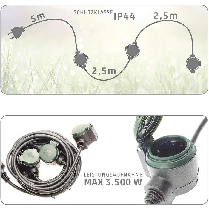 REV Strom-Verlängerungskabel Supraflex, 10m, 3 X Schutzkontakt, Außen, Schwarz 4 REV Strom-Verlängerungskabel Supraflex, 10m, 3 X Schutzkontakt, Außen, Schwarz – Bild 4