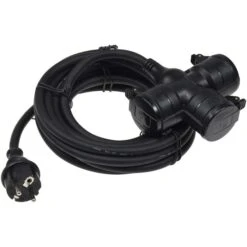 Chilitec Strom-Verlängerungskabel, 5m, 3-fach Schutzkontakt, 1,5 Mm², Außen IP44