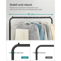 Songmics Garderobenständer HSR25BK, Bis 40 Kg, Mit Rollen & Ablage, Metall, Schwarz 10 Songmics Garderobenständer HSR25BK, Bis 40 Kg, Mit Rollen & Ablage, Metall, Schwarz -Angebote HausGlanz Store e2b1b0ee22d16c674d1da5323e10772273ed86f4 garderobenstaender songmics hsr25bk bis 40 kg