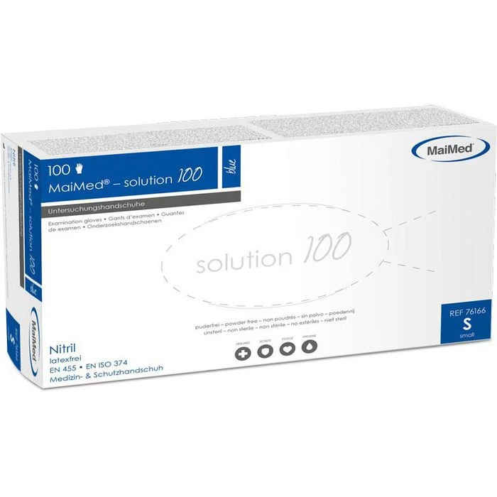 MaiMed Einmalhandschuhe Solution Nitril, Puderfrei, Blau, 100 Stück, Gr. L 3 MaiMed Einmalhandschuhe Solution Nitril, Puderfrei, Blau, 100 Stück, Gr. L – Bild 3