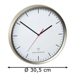 TFA Wanduhr 60.3521 Funkuhr, Ø 30,5 Cm, Lautlos, Edelstahl, Silber -Angebote HausGlanz Store e794419bfe2529b868e0cfa2c985b4e26d61d1fb wanduhr tfa 60.3521 funkuhr
