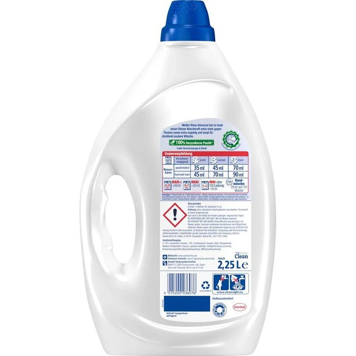 Weißer-Riese Waschmittel Universal Gel, Vollwaschmittel, Gel, 3,5 Liter, 70 Waschladungen 3 Weißer-Riese Waschmittel Universal Gel, Vollwaschmittel, Gel, 3,5 Liter, 70 Waschladungen – Bild 3