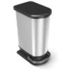 Rotho Mülleimer Paso Duo 1166510264 Silber, Aus Kunststoff, Geruchssicher, 2 X 25 Liter
