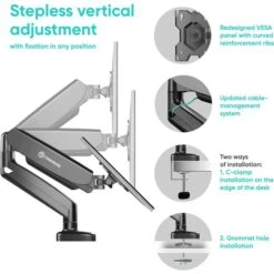 Onkron Monitorhalterung G50-B, Für VESA TFT, Tisch-Befestigung, Schwarz 12 Onkron Monitorhalterung G50-B, Für VESA TFT, Tisch-Befestigung, Schwarz -Angebote HausGlanz Store ee041811315837ca61ea97b2d3c354d74f90f3c3 monitorhalterung onkron g50 b