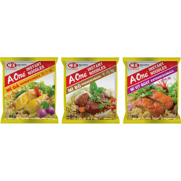 A-One Fertiggericht Chicken, Beef Und Duck Flavour, Nudelsuppe, 10x Huhn, Rind, Ente, Je 85g, 30 Pack 1 A-One Fertiggericht Chicken, Beef Und Duck Flavour, Nudelsuppe, 10x Huhn, Rind, Ente, Je 85g, 30 Pack