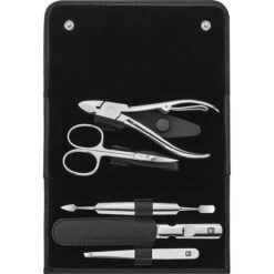 Zwilling Maniküre-Pediküreset Classic INOX, 97437-004, Echt Leder, Schwarz, 5-teilig