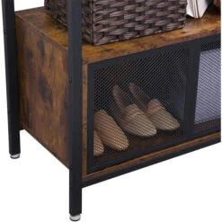 Vasagle Garderobenständer XHSR22BX, Vintage, Mit Schuhablage, Metall / Holz, Schwarz / Braun -Angebote HausGlanz Store f86309fead67d0aa070b4e89a66c7532a6ebab5c garderobenstaender vasagle xhsr22bx vintage