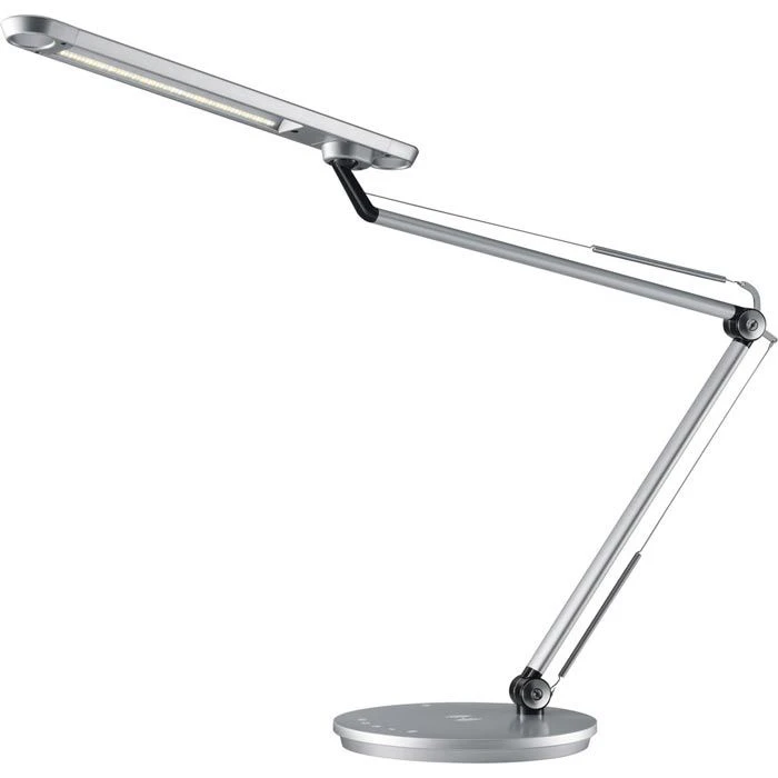Hansa Schreibtischlampe LED Smart Silber, Dimmbar, USB, QI-Ladegerät, Mit Standfuß 2 Hansa Schreibtischlampe LED Smart Silber, Dimmbar, USB, QI-Ladegerät, Mit Standfuß – Bild 2