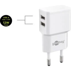 Goobay USB-Ladegerät 44952, 12W, 2,4A, Weiß, 2x USB A, 2 Port -Angebote HausGlanz Store f9c2625da739bb8bed802b583936fef3e56b0346 usb ladegeraet goobay 44952 12w 2 4a