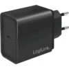 LogiLink USB-Ladegerät PA0258, 18W, 3A, Schwarz, 1x USB C, 1 Port