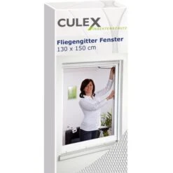 Culex Fliegengitter Weiß, 130 X 150cm, Mit Klettband, Für Fenster